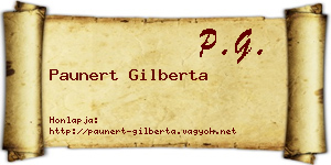 Paunert Gilberta névjegykártya